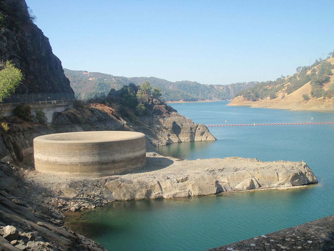 The spectacular 'Glory Hole' spillway in Monticello Dam, California