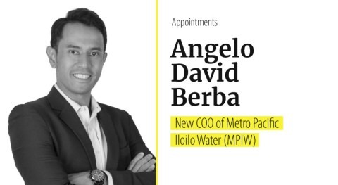 Angelo David Berba appointed COO of Metro Pacific Iloilo Water