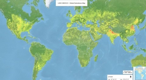 World map shows land subsidence due to groundwater extraction