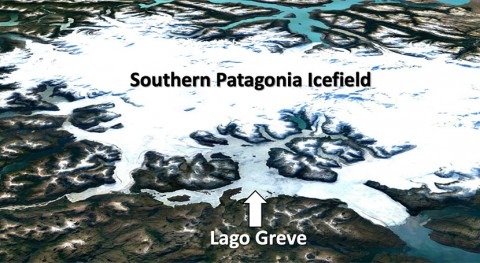 Satellites capture massive drainage of proglacial lake in remote Patagonia