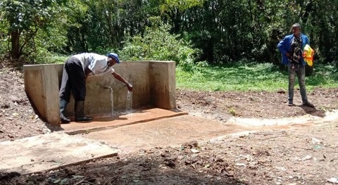 Kenyan villagers nurture local springs as founts of clean water