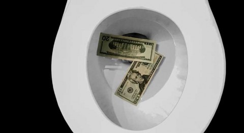 The cost of flushing the toilet