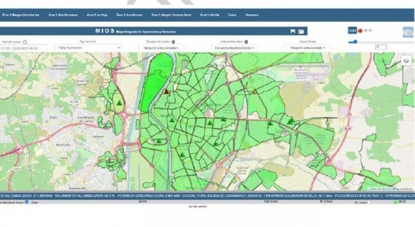 Emasesa's Integrated Operations and Sensors Map (MIOS) facilitates decision-making in real time