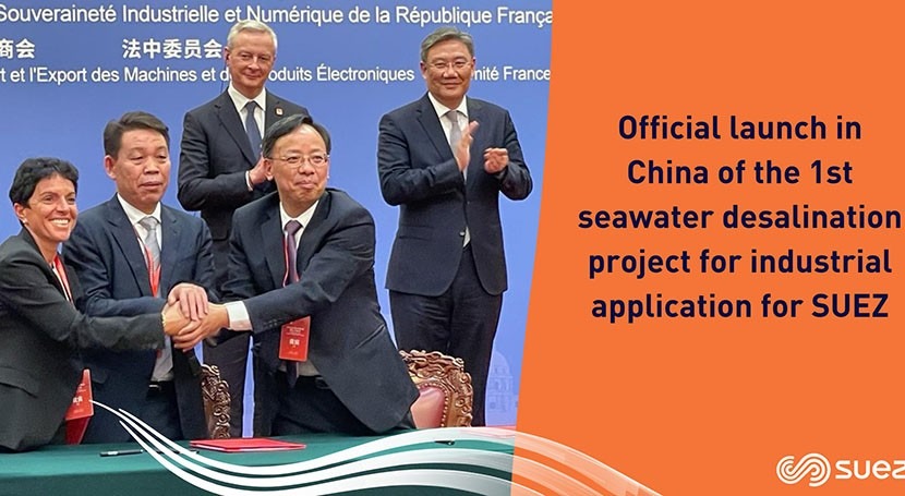 SUEZ to build its first desalination plant for industrial application in China