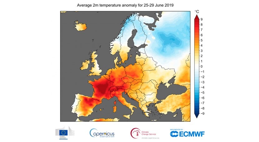 Temperature records fall in European heatwave