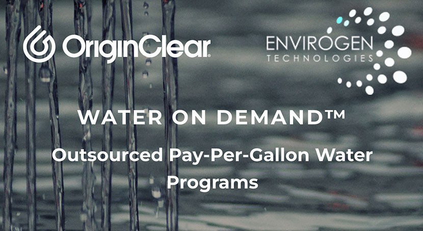 OriginClear and Envirogen to partner on water on demand